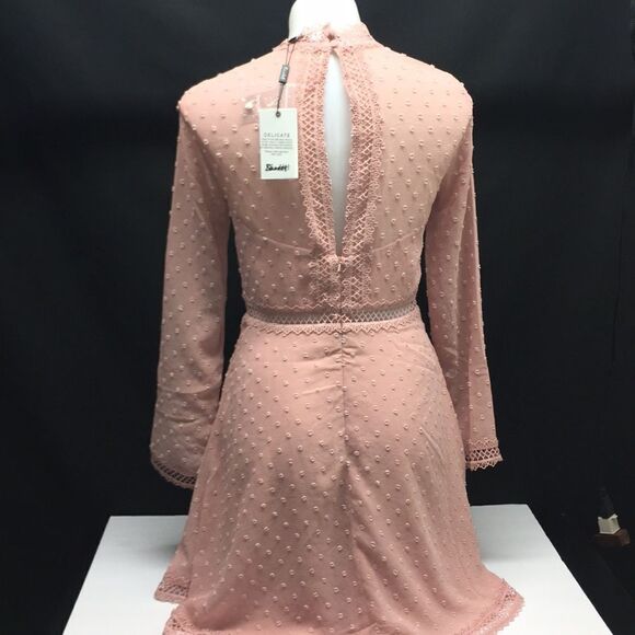 New BARDOT Long Sleeve Cherie Lace Trim Dress - Picture 6 of 9